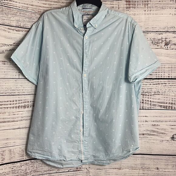 Denim & Flower shirt Mens size XL Slim Fit button up palms short sleeve cotton - Picture 3 of 10